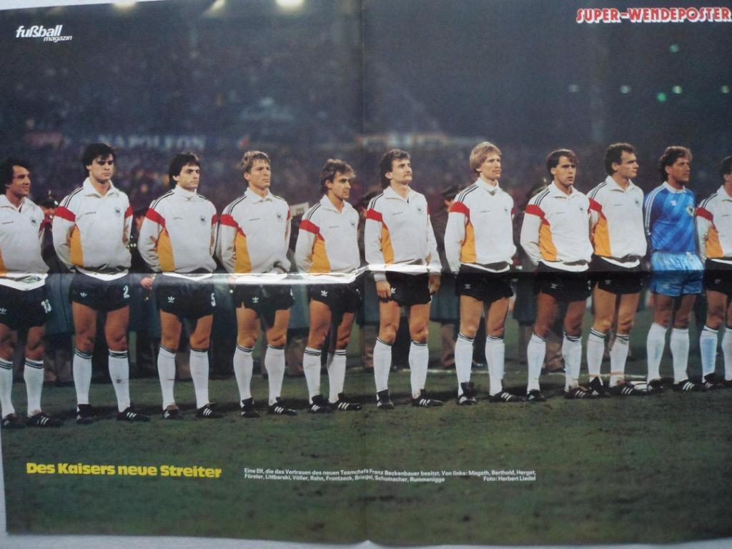 журнал Kicker футбол № 3 (1985) + большой постер сб. ФРГ 1