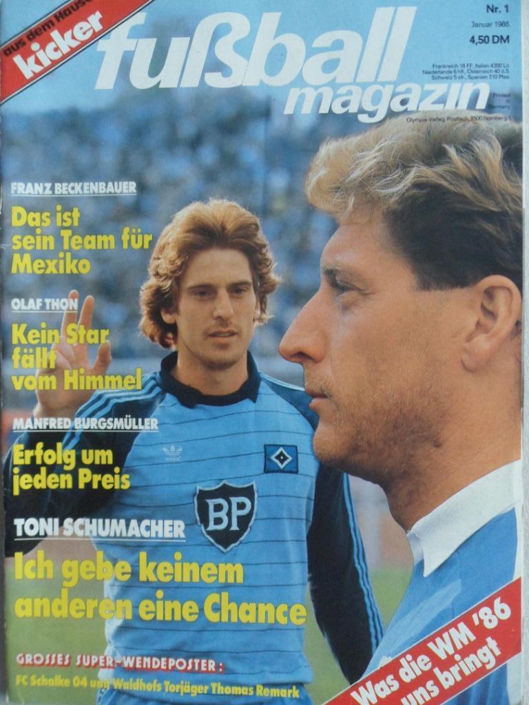 журнал Kicker футбол № 1 (1986) + большой постер Шальке