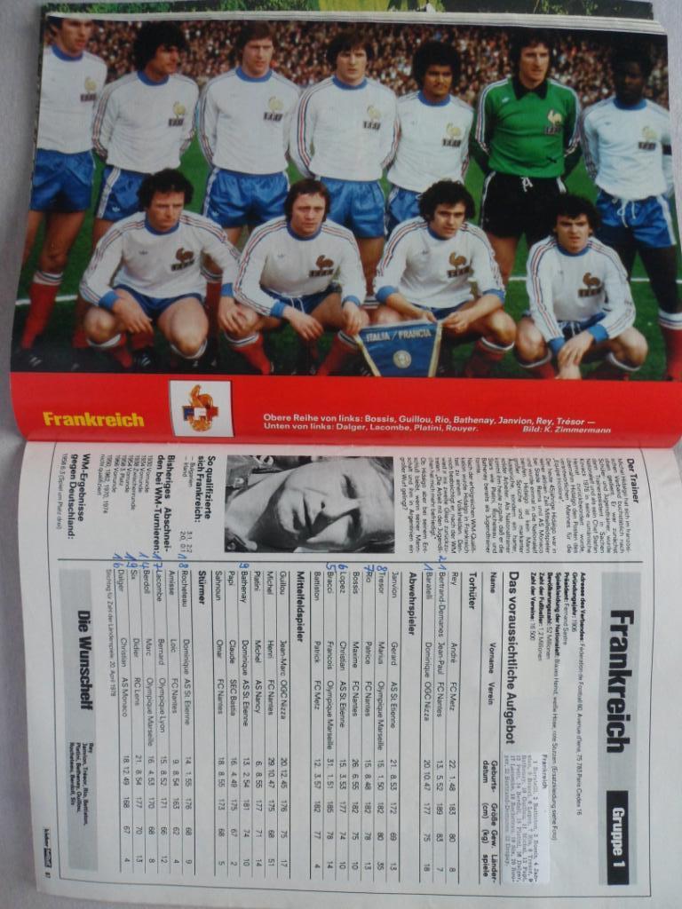 Kicker (спецвыпуск) Чемпионат мира по футболу 1978 г. (постеры всех команд) 4