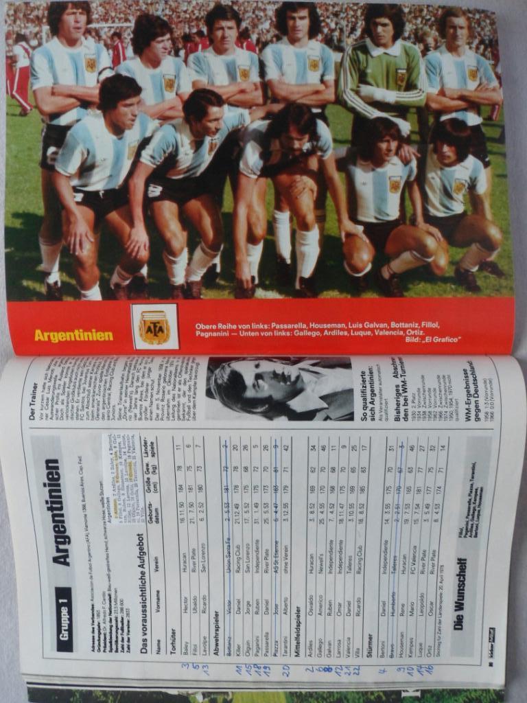 Kicker (спецвыпуск) Чемпионат мира по футболу 1978 г. (постеры всех команд) 5