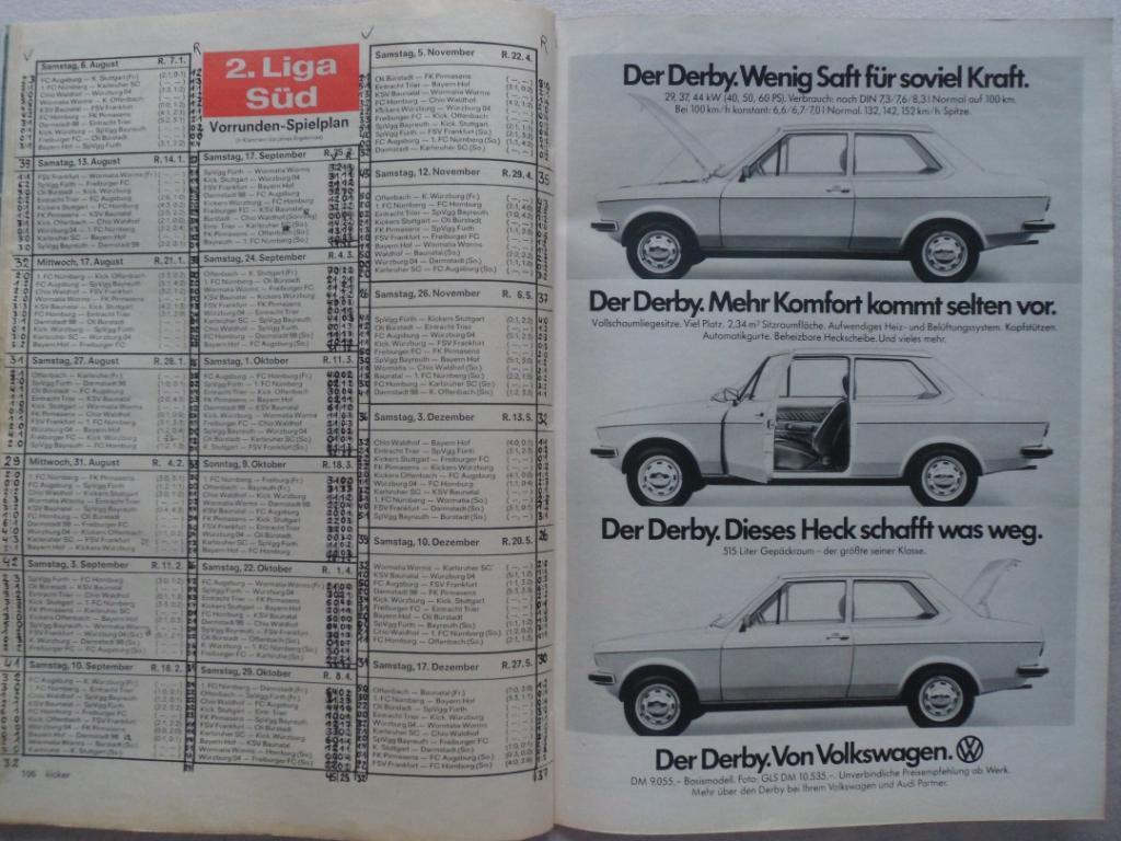 Kicker (спецвыпуск) Бундеслига 1977-78 (постеры всех команд) 1