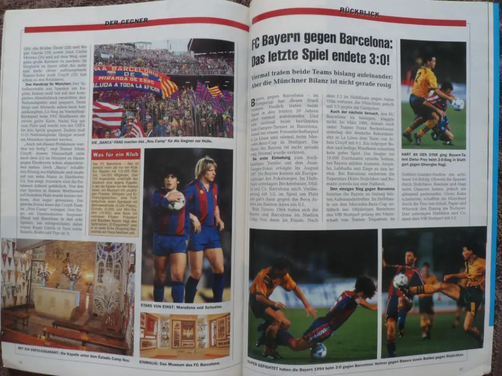 программа Бавария - Барселона 1996 Кубок УЕФА 2