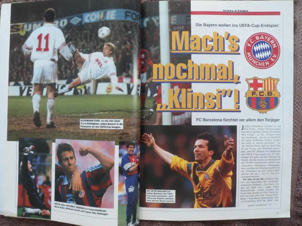 программа Бавария - Барселона 1996 Кубок УЕФА 5