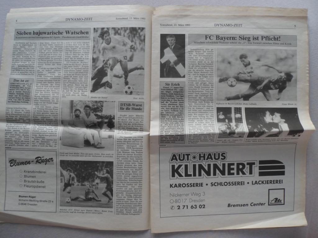 стадионная газета Динамо Дрезден (март 1993) 1