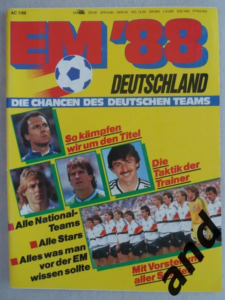 спецвыпуск - чемпионат Европы по футболу 1988 (фото команд)