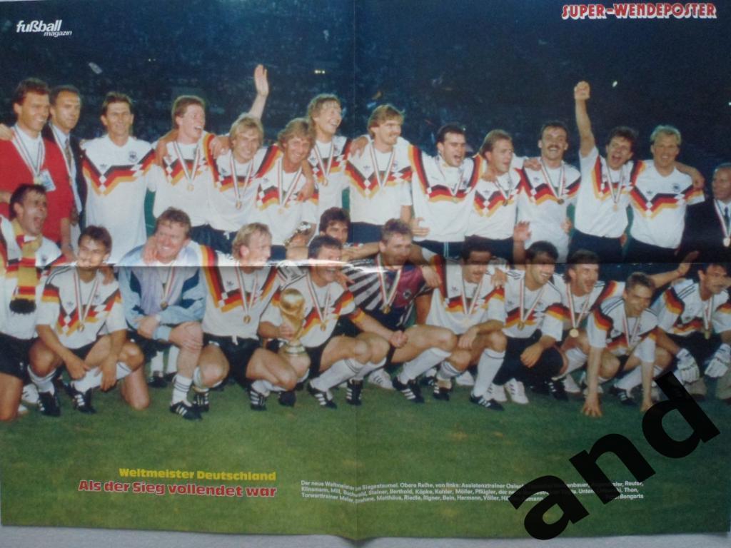 журнал Kicker футбол № 12 (1990) + двойной постер сб. ФРГ 2