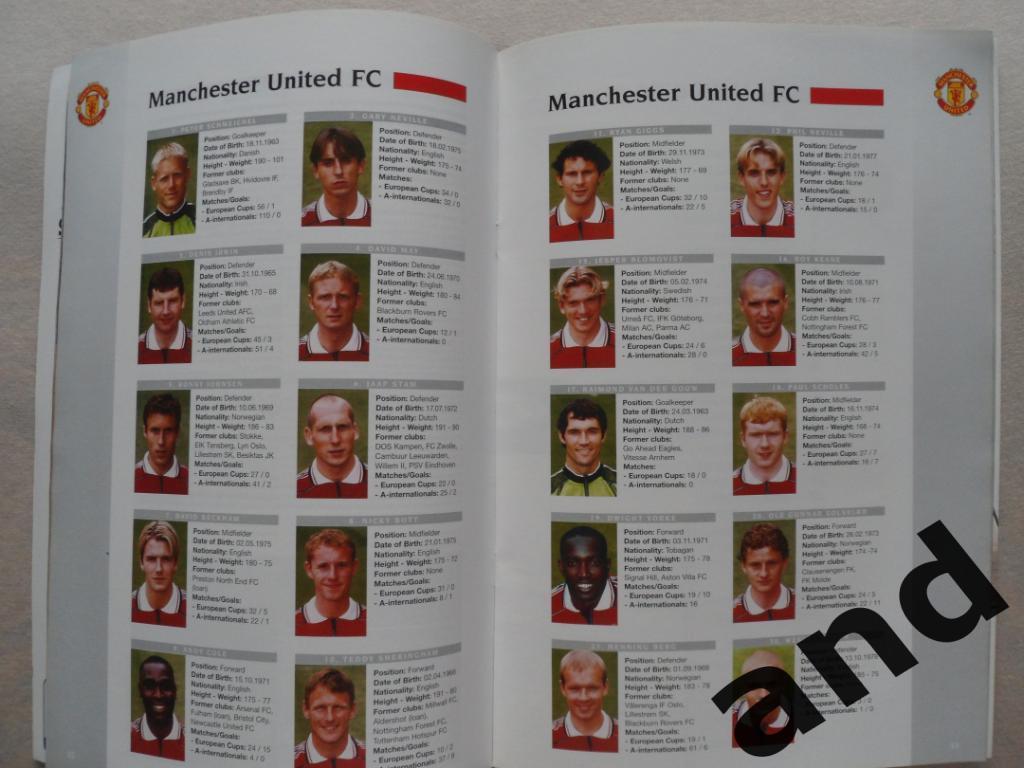 программа Манчестер Юнайтед - Бавария Лига Чемпионов 1999 Финал. 4