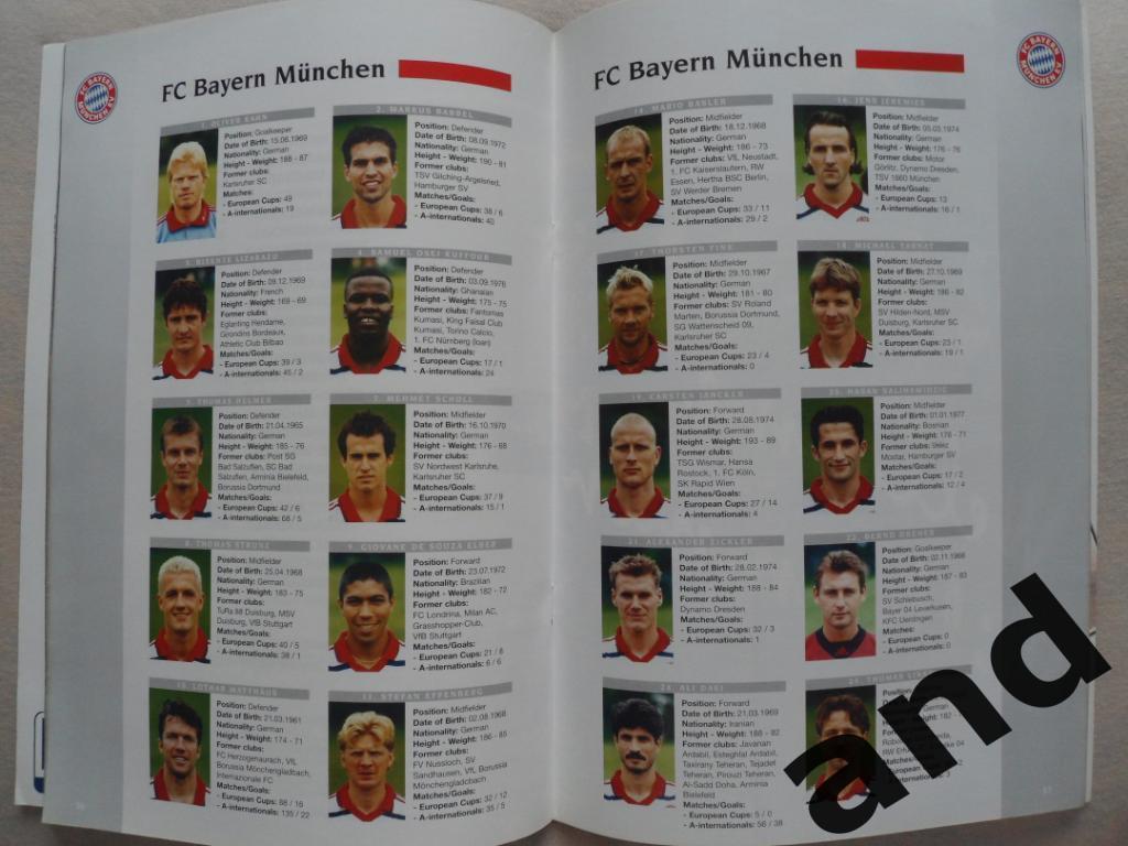программа Манчестер Юнайтед - Бавария Лига Чемпионов 1999 Финал 2