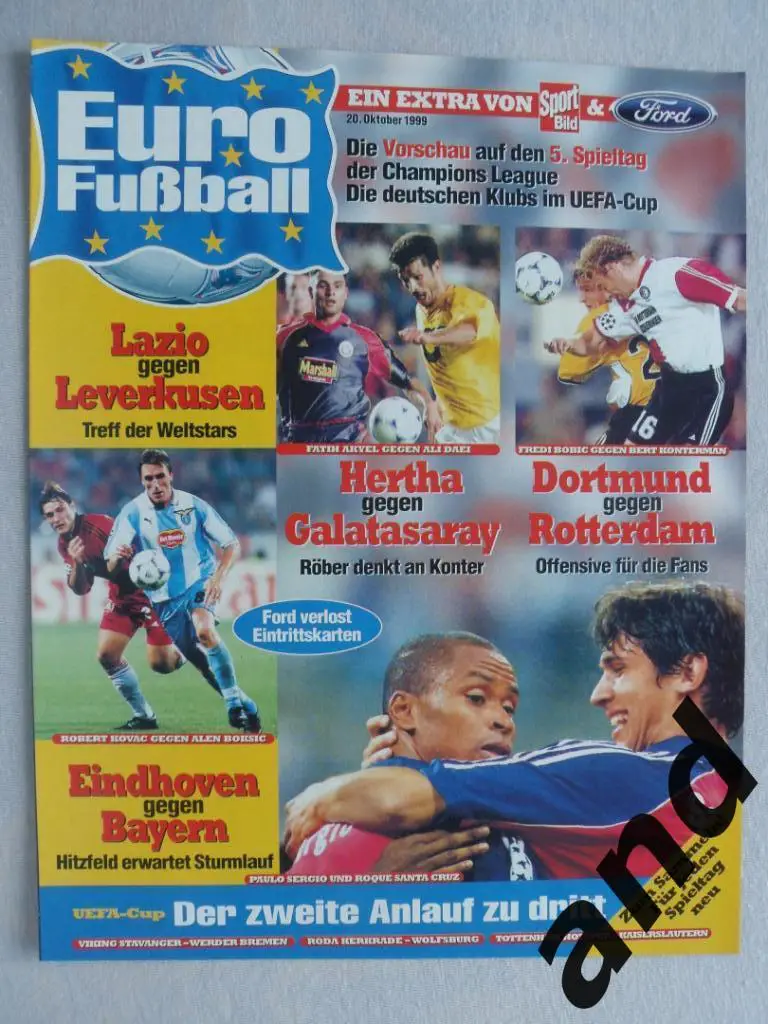 спецвыпуск - программа тура еврокубков (20 октября 1999)