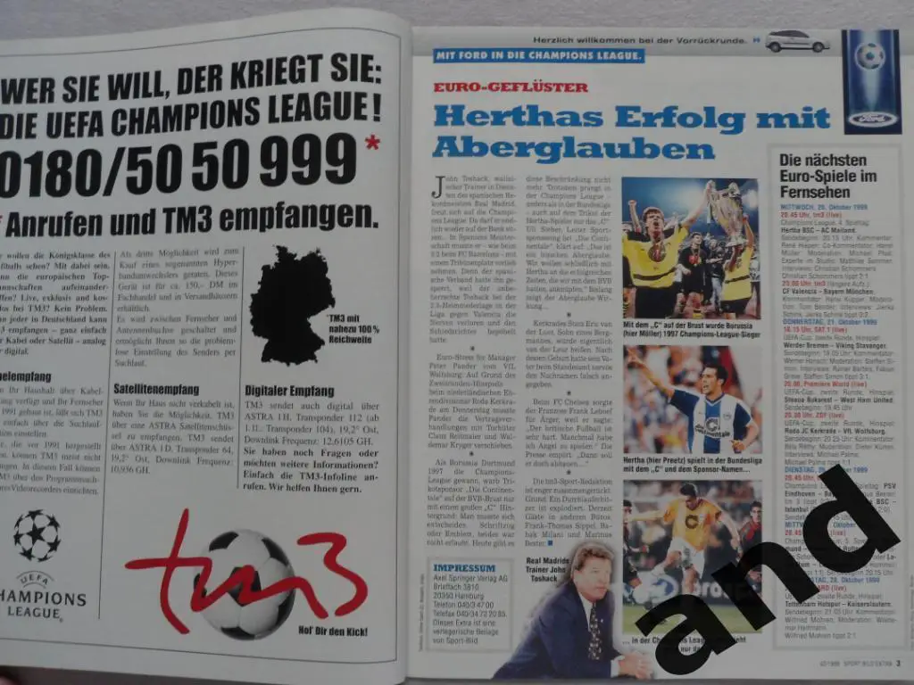 спецвыпуск - программа тура еврокубков (20 октября 1999) 1