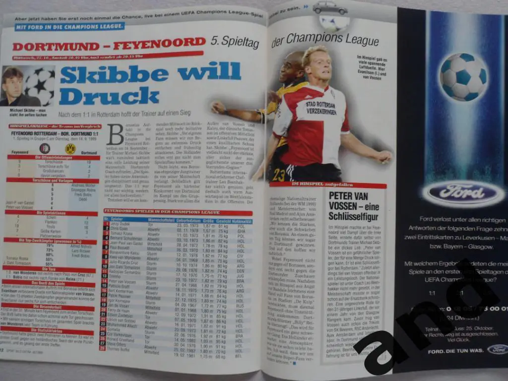 спецвыпуск - программа тура еврокубков (20 октября 1999) 5