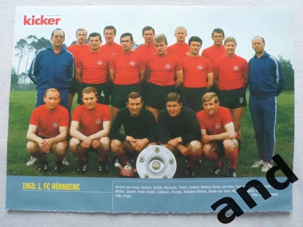 Kicker постер Нюрнберг чемпион ФРГ 1968
