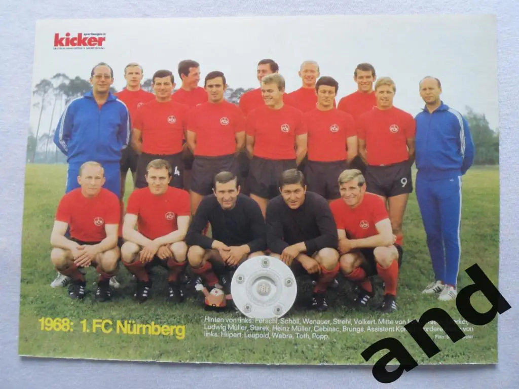 Kicker постер Нюрнберг чемпион ФРГ 1968