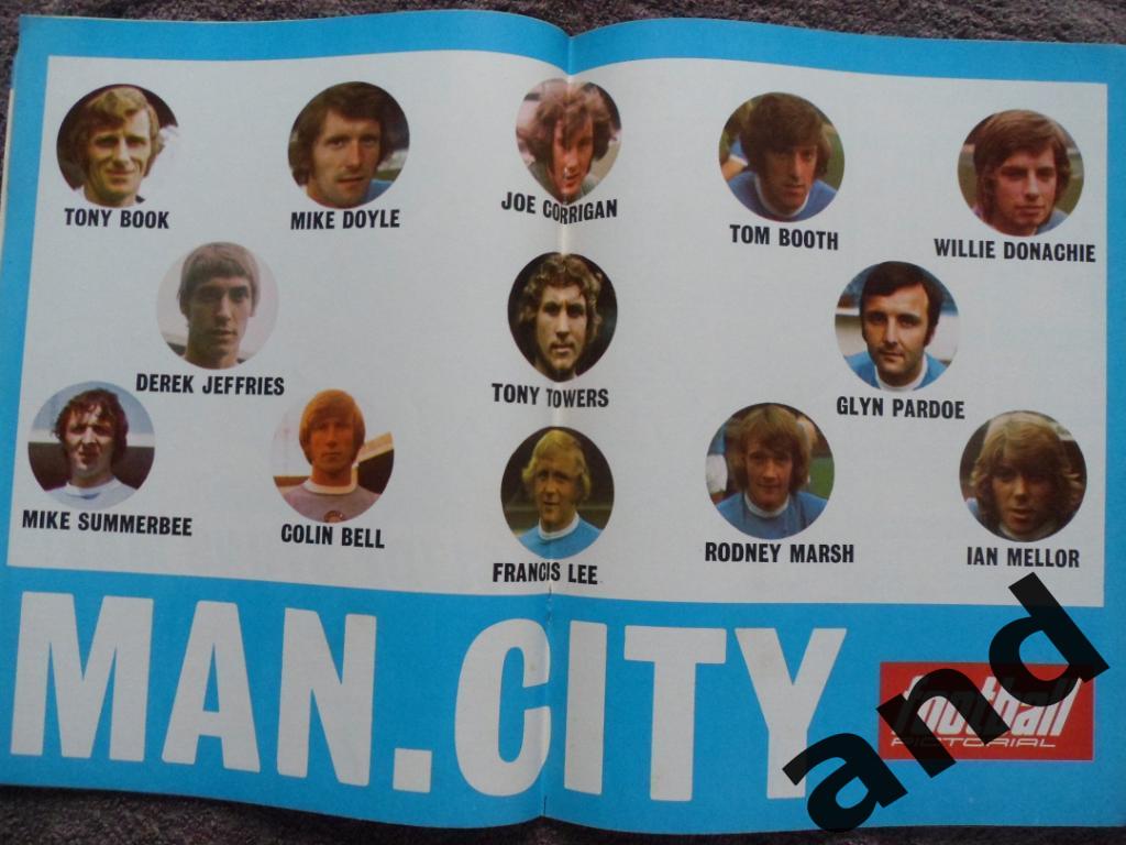 Football Pictorial янв 1973 Манчестер Сити, постер Бернли 1