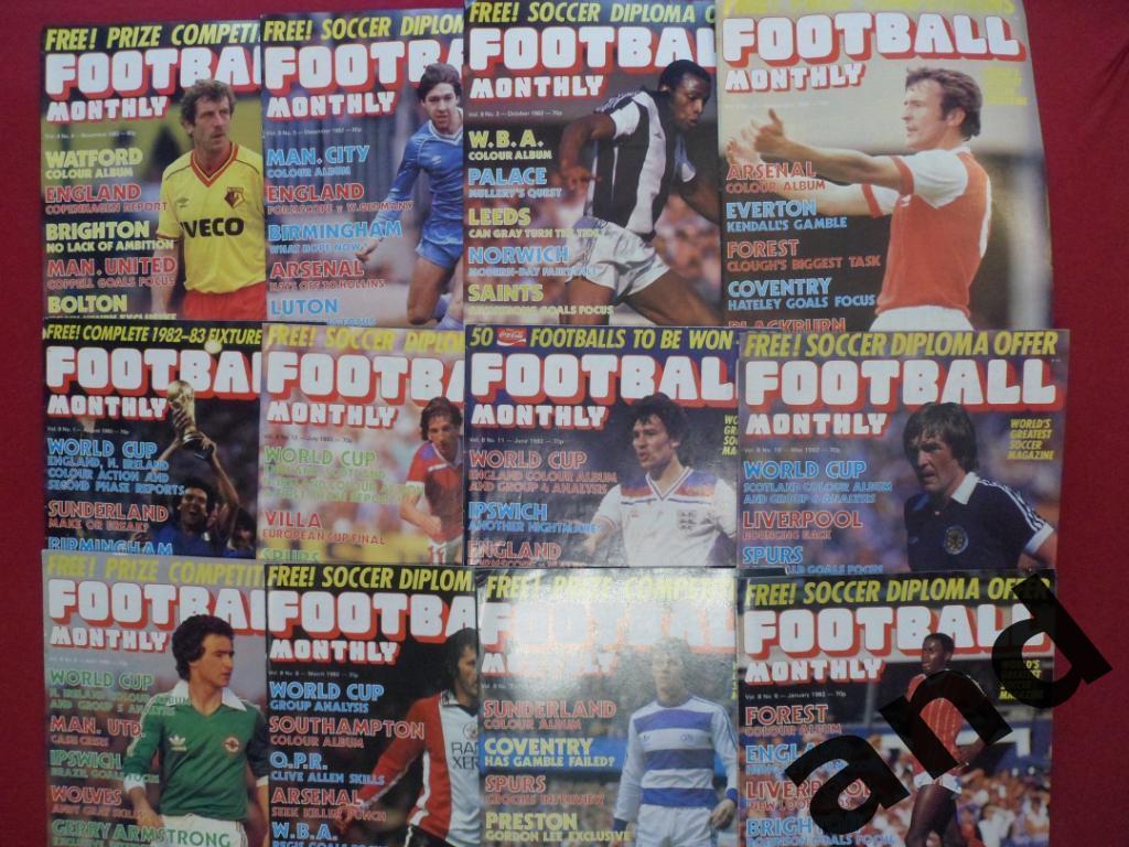 Football Monthly (Англия) 1982 -12 шт. годовой комплект/ большие постеры команд
