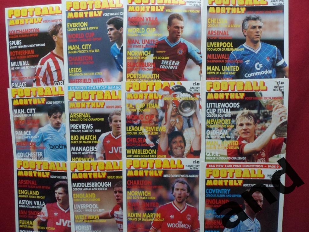 Football Monthly (Англия) 1989 -12 шт. годовой комплект/ большие постеры команд