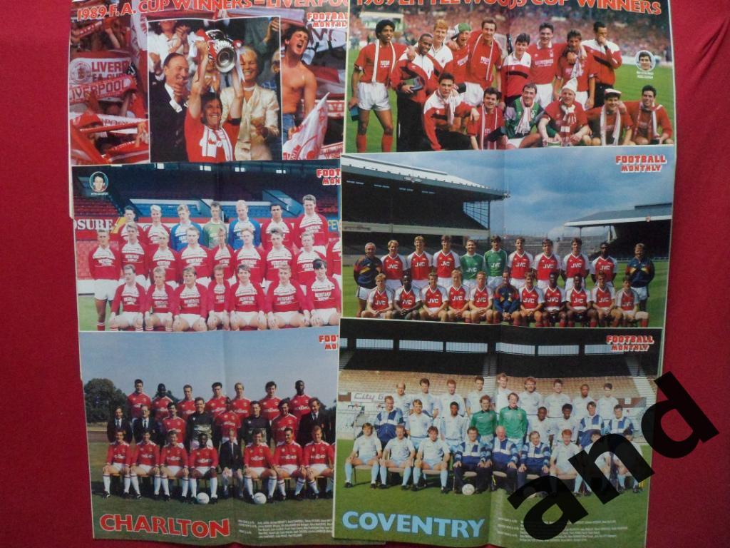 Football Monthly (Англия) 1989 -12 шт. годовой комплект/ большие постеры команд 1