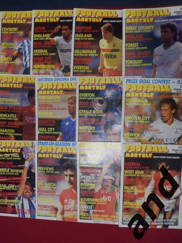 Football Monthly (Англия) 1987 -12 шт. годовой комплект/ большие постеры команд