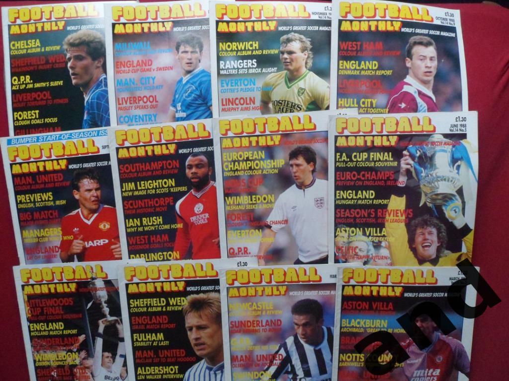 Football Monthly (Англия) 1988 -12 шт. годовой комплект/ большие постеры команд
