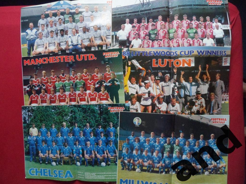 Football Monthly (Англия) 1988 -12 шт. годовой комплект/ большие постеры команд 1