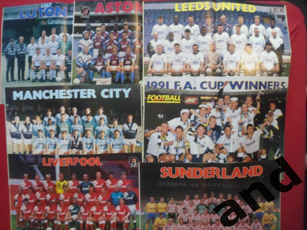 Football Monthly (Англия) 1991 -12 шт. годовой комплект/ большие постеры команд 1