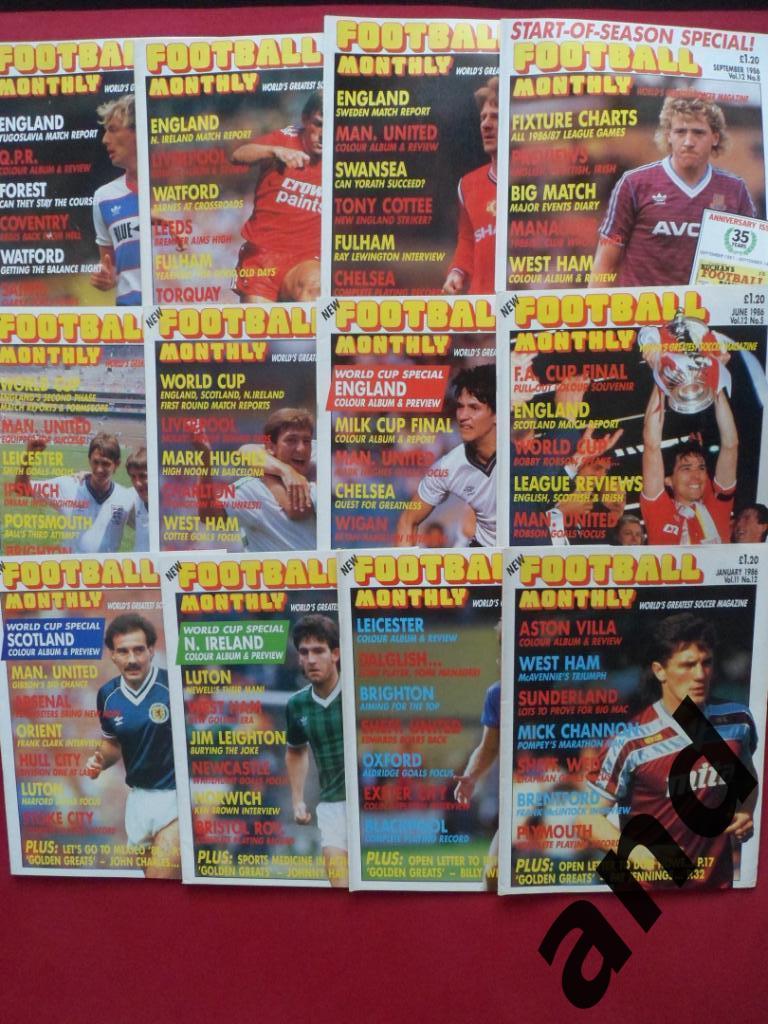 Football Monthly (Англия) 1986 -12 шт. годовой комплект/ большие постеры команд