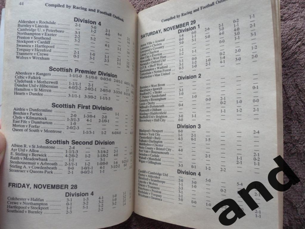 Футбол 1986-87 календарь-справочник британского футбола 5