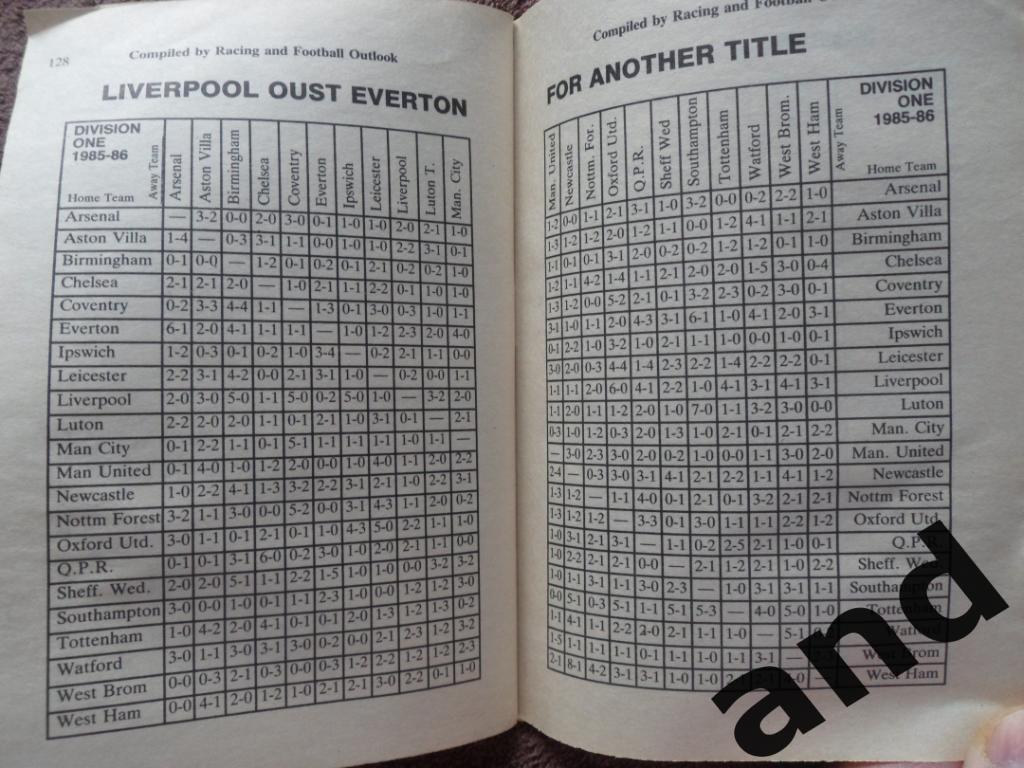 Футбол 1986-87 календарь-справочник британского футбола 7