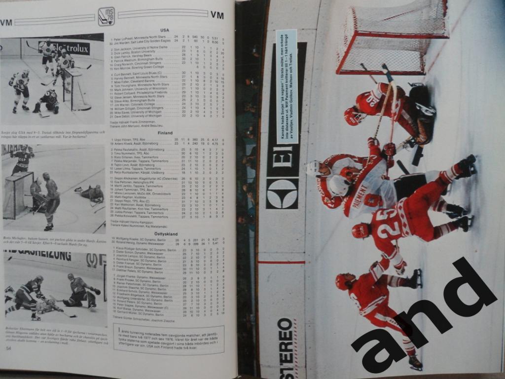 книга-фотоальбом Хоккей. Шведский ежегодник Тре кронор - 1978 г. 6