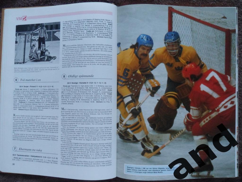 книга-фотоальбом Хоккей. Шведский ежегодник Тре кронор - 1977 г. 7