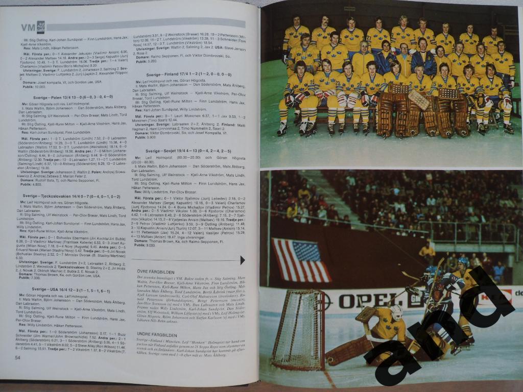 книга-фотоальбом Хоккей. Шведский ежегодник Тре кронор - 1975 г. 1