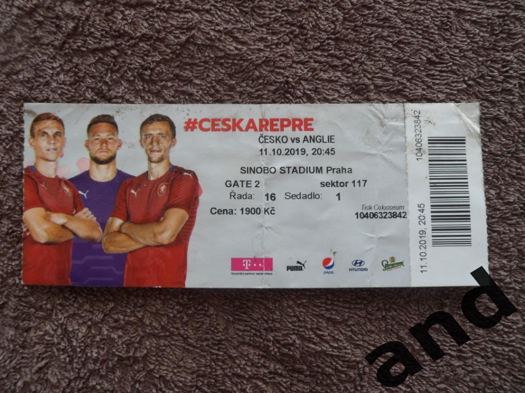 билет Чехия - Англия 2019