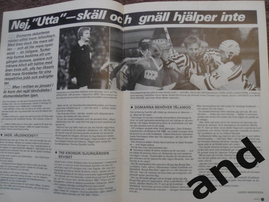 журнал Хоккей (Швеция) № 2 (1988) большой постер сб.Швеции 4