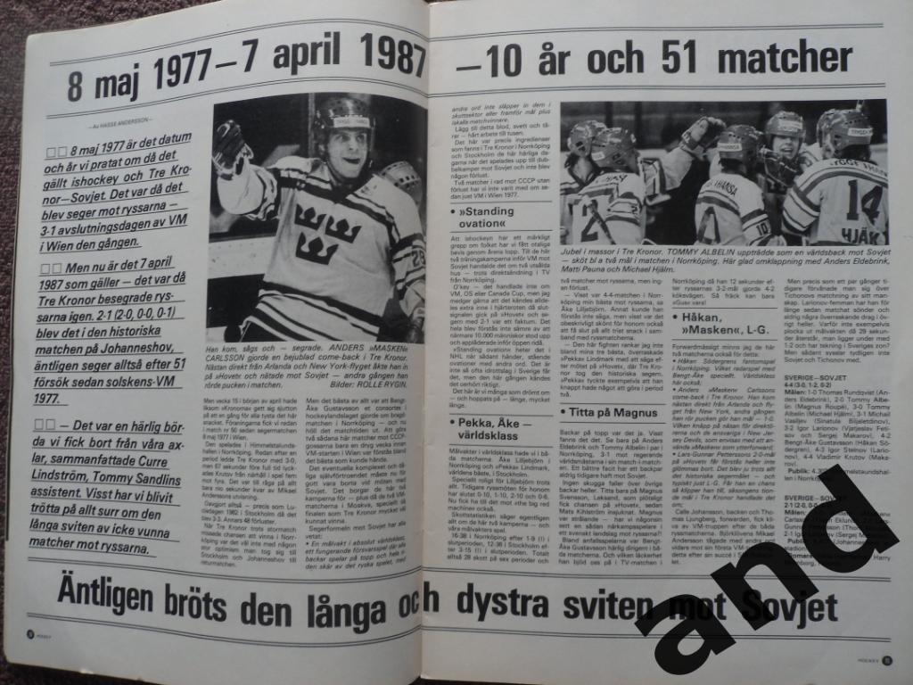 журнал Хоккей (Швеция) № 4 (1987) уценка! 3