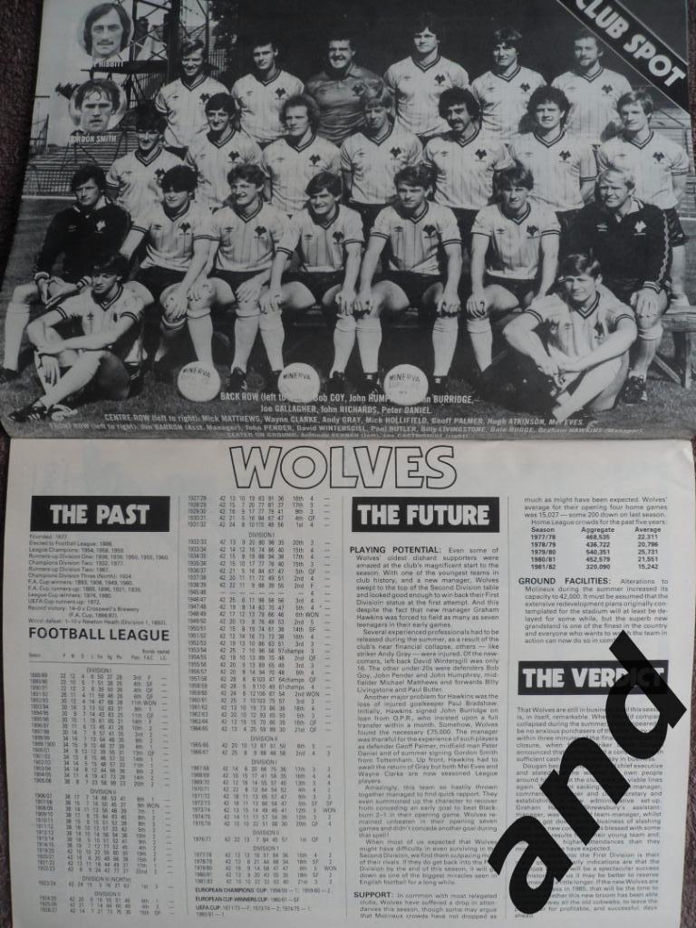 Football Monthly № 4 (1982) большой постер Уотфорд 2