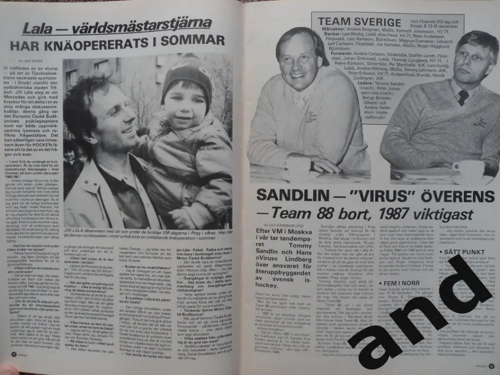 журнал Хоккей (Швеция) № 11 (1985) большой постер Лооб 2