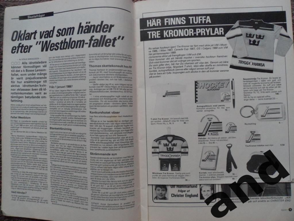 журнал Хоккей (Швеция) № 10 (1985) большой постер Коффи (уценка!) 3