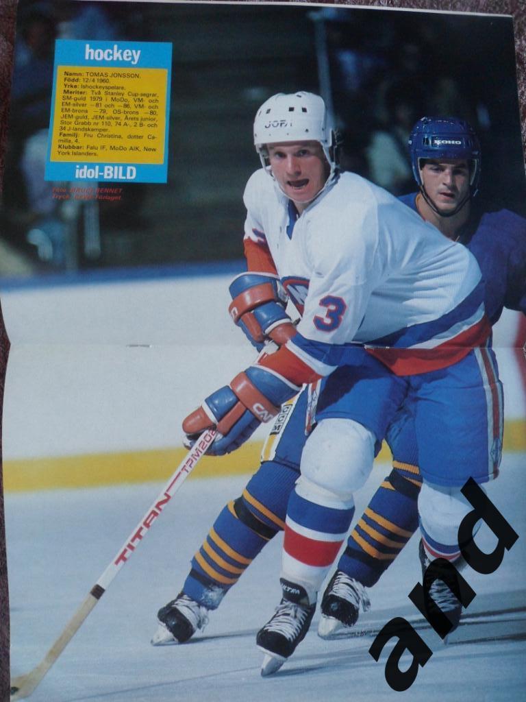 журнал Хоккей (Швеция) № 7 (1986) большой постер Т. Йонссон 1