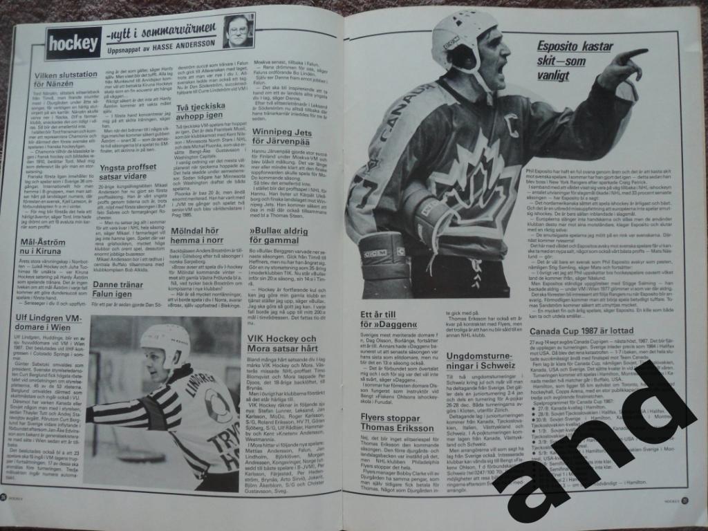 журнал Хоккей (Швеция) № 7 (1986) большой постер Т. Йонссон 5