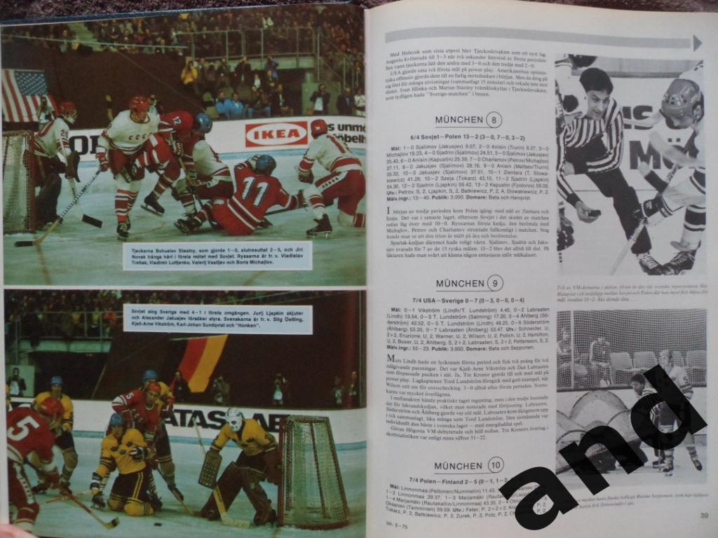 книга-фотоальбом Хоккей. Шведский ежегодник Тре кронор - 1975 г. 6