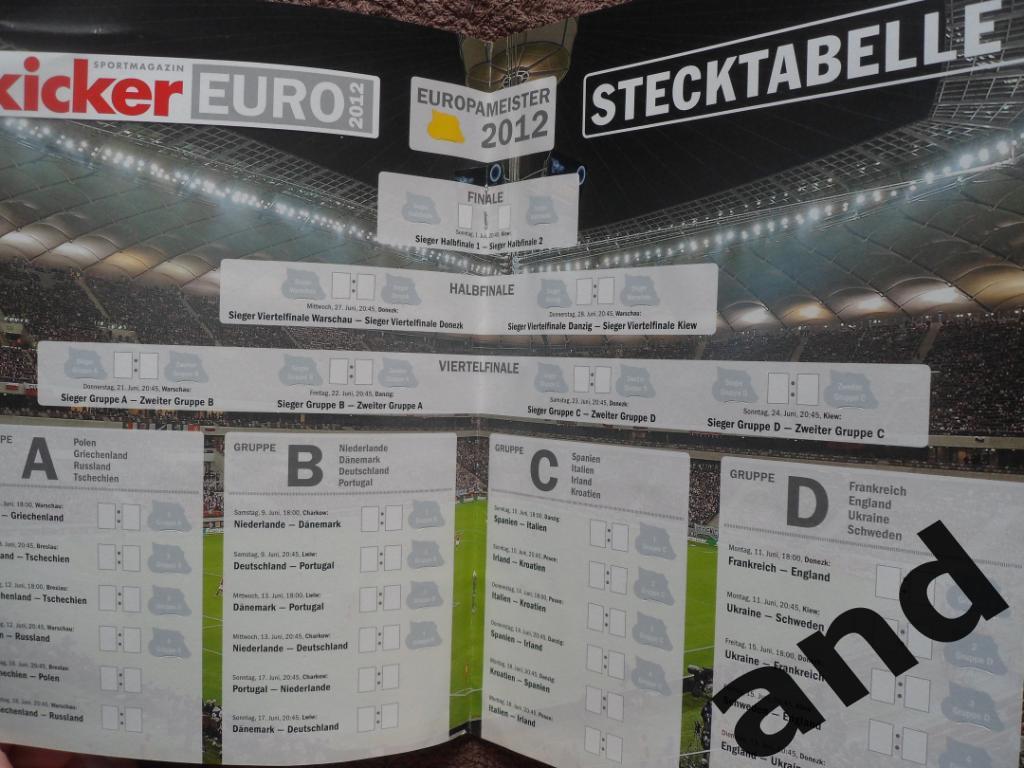 Kicker (спецвыпуск) чемпионат Европы 2012 (постеры всех команд) + DVD. 1