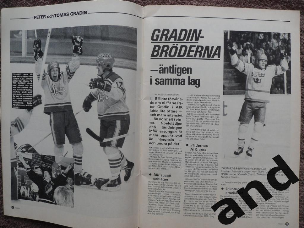 журнал Хоккей (Швеция) № 8 (1987) постеры всех команд Элитсерии 7