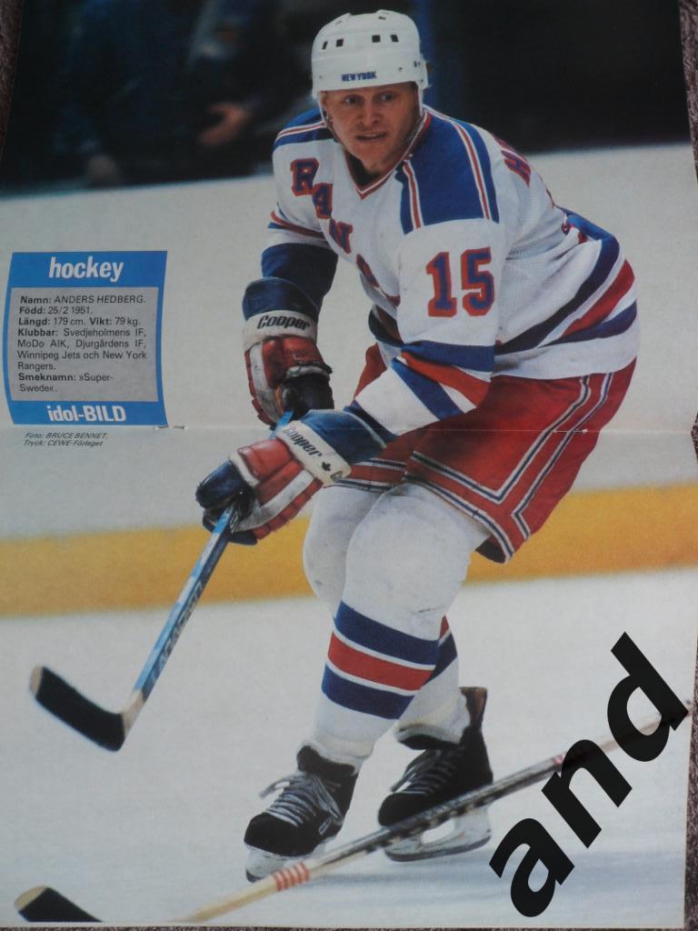 журнал Хоккей (Швеция) № 3 (1985) большой постер Хедберг 1