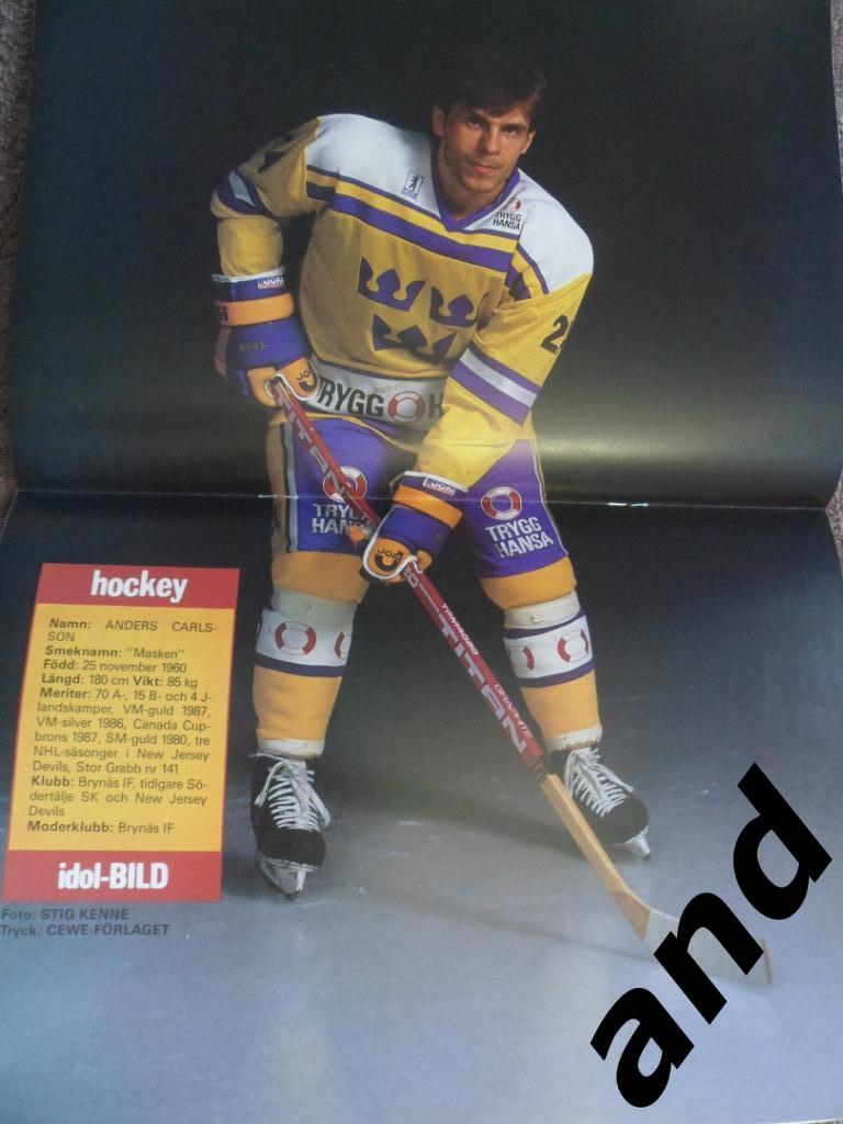 журнал Хоккей (Швеция) № 7 (1989) большой постер Карлссон 1