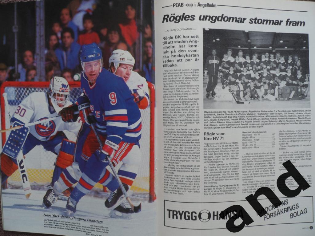 журнал Хоккей (Швеция) № 12 (1988) большой постер Бергквист 2