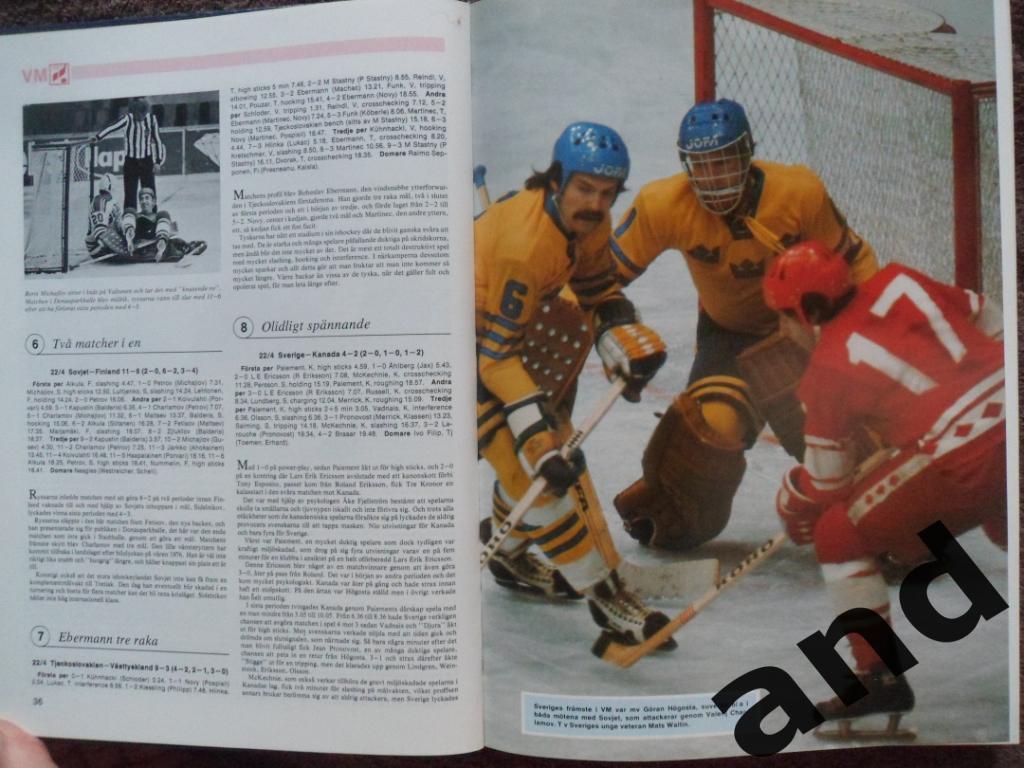 книга-фотоальбом Хоккей. Шведский ежегодник Тре кронор - 1977 г. 5