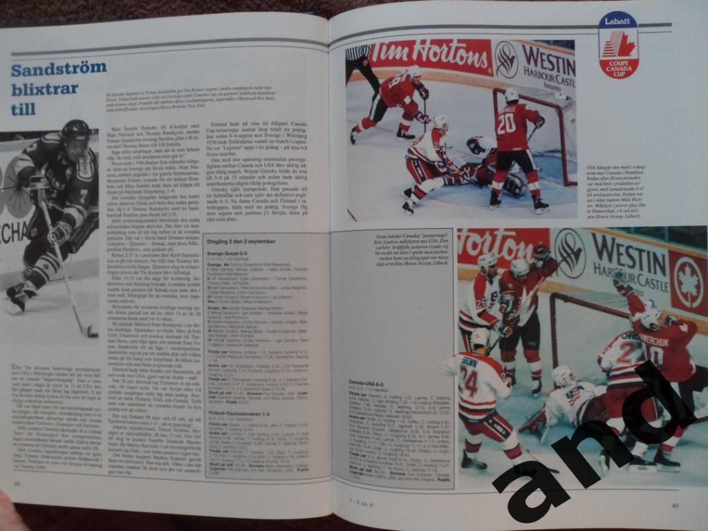 книга-фотоальбом Хоккей. Шведский ежегодник Тре кронор - 1991 г. 3