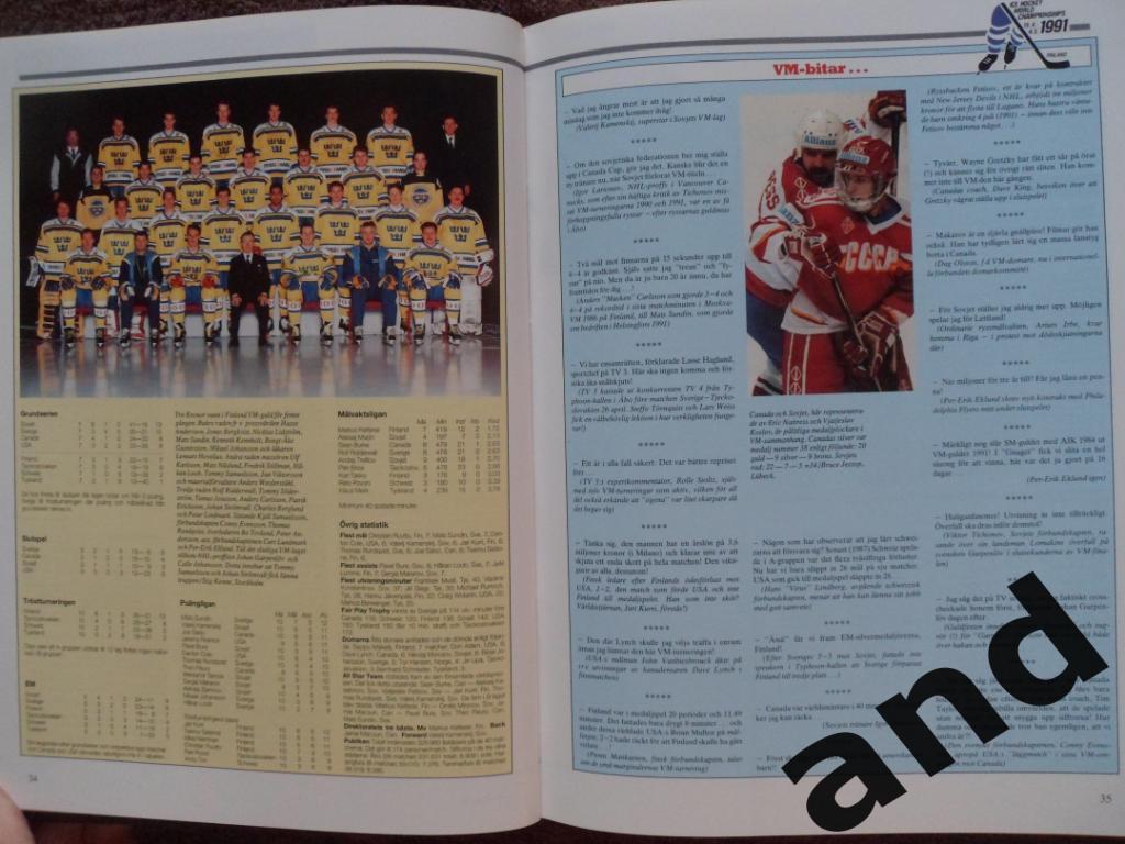 книга-фотоальбом Хоккей. Шведский ежегодник Тре кронор - 1991 г. 6