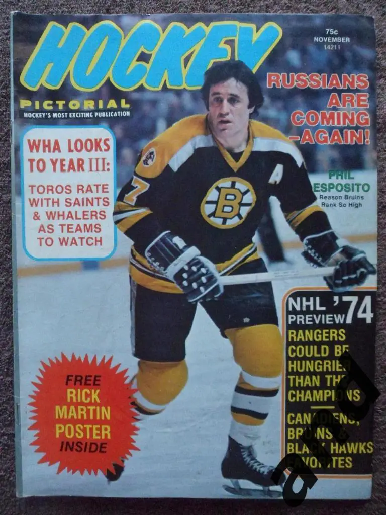 журнал хоккей Hockey Pictorial (США) ноябрь 1974