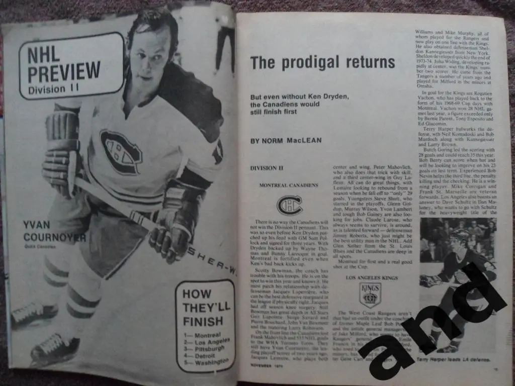 журнал хоккей Hockey Pictorial (США) ноябрь 1974 7